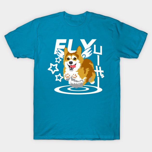 Corgi Fly T-Shirt by DezainShatsu